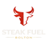 Logo of Steak Fuel Bolton with a red bull head on a white background